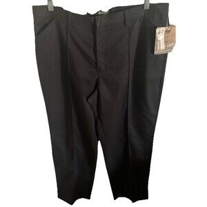 Lee Khaki Pants 16 M Black Performance 36” Waist NEW Minimalist Pleated Seamed